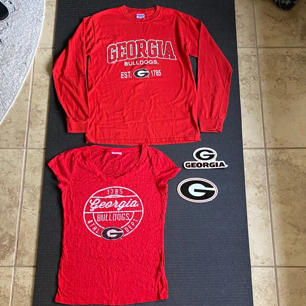 Georgia Bulldogs Red womens Shirt & swag set